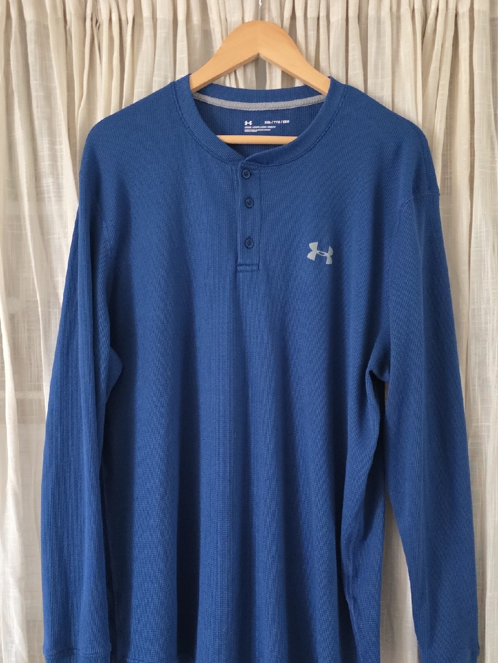 Under Armour Royal Blue Waffle Henley Long Sleeve